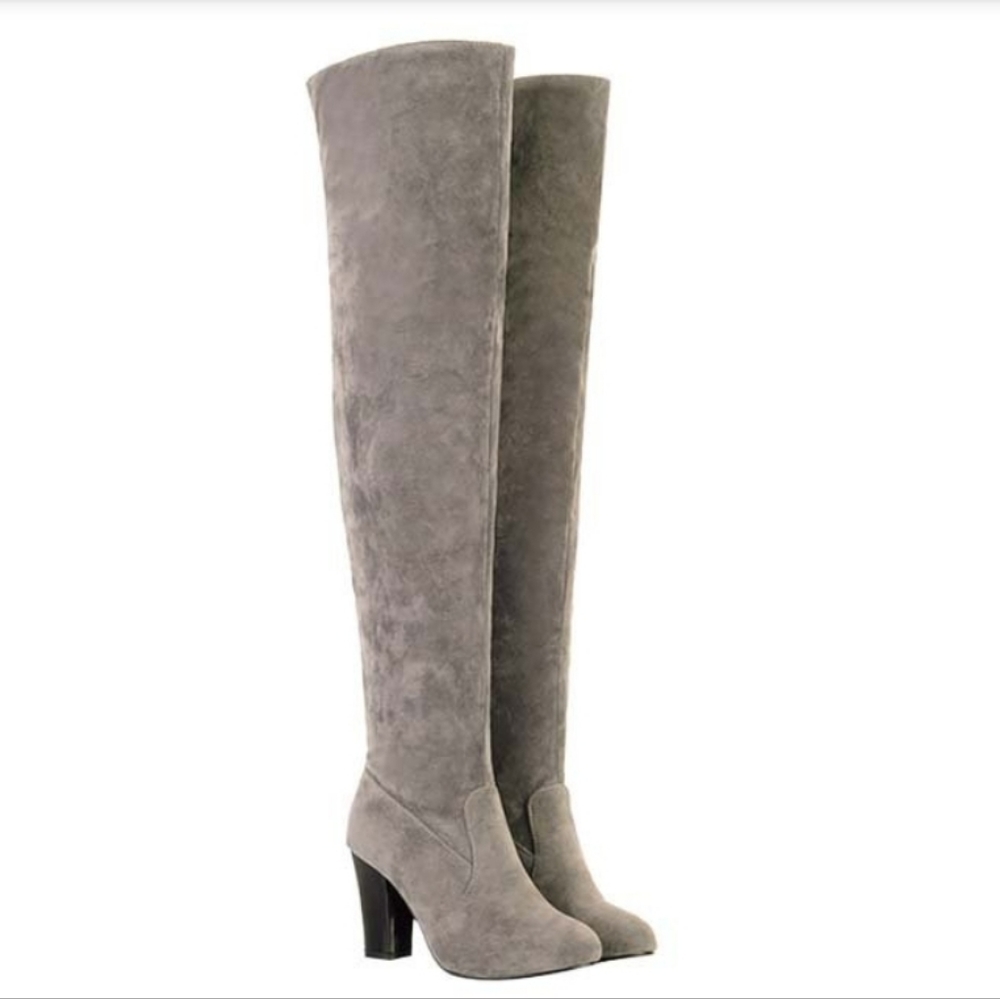 Grey & Black OTK boots